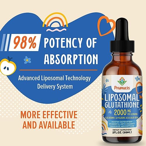 2000MG Liposomal Glutathione Liquid, 98% Absorption, Glutathione Liquid Supplement PrunucisAu supplements
