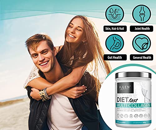 K-GEN Multi Collagen Peptides Powder Hydrolyzed Grass Fed Bovine, Wild Caught Marine | Advanced Diet Collagen Types I, III, IV & V Hyaluronic K GEN ketogenic enhancementAu supplements