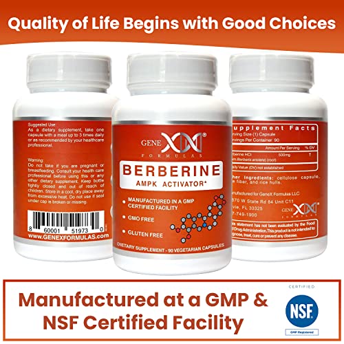 GENEX Berberine HCl 500mg (90 Capsules) | Powerful AMPK Activator, Supports Heart Genex FormulasAu supplements