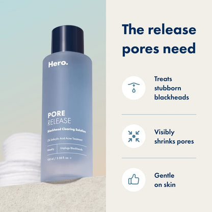 Hero Cosmetics Pore Release Blackhead Clearing Solution - Exfoliating Toner Featuring BHA HERO COSMETICSUS supplements