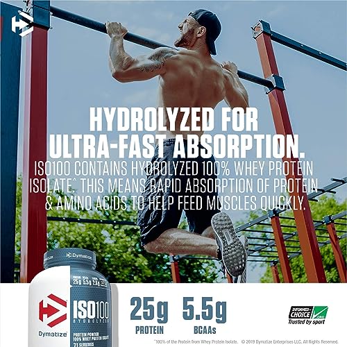 Dymatize ISO 100 Whey Protein Powder with 25g of Hydrolyzed 100% Whey Isolate DymatizeUS supplements