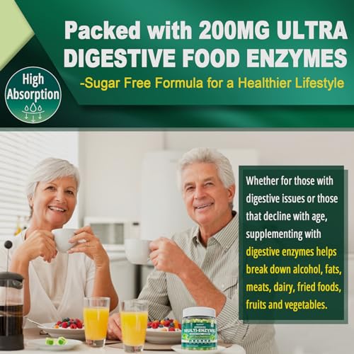 Sugar Free Digestive Enzymes Gummies 1000mg - Break Down Food Quickly - Chewable EnvyCureUS supplements