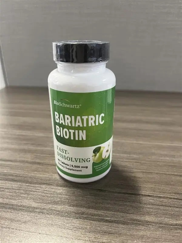 BioSchwartz Bariatric Biotin Chewable Tablets - 5500mcg Biotin per Serving - Green Apple Flavor, 3 Month Supply - Sugar-Free Hair Skin Nails Vitamins BioSchwartzAu supplements