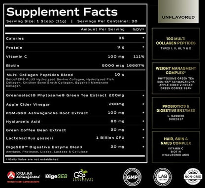 Super Collagen Burn - Premium Multi Collagen for Women w. ACV, Hyaluronic Acid, KSM66 TERRA ELMNTUS supplements