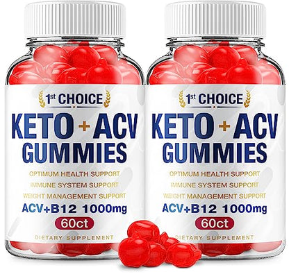 (2 Pack) 1st Choice Keto ACV Weight Loss Gummies Keto First Choice ACV Advanced Formula RillvoUS supplements