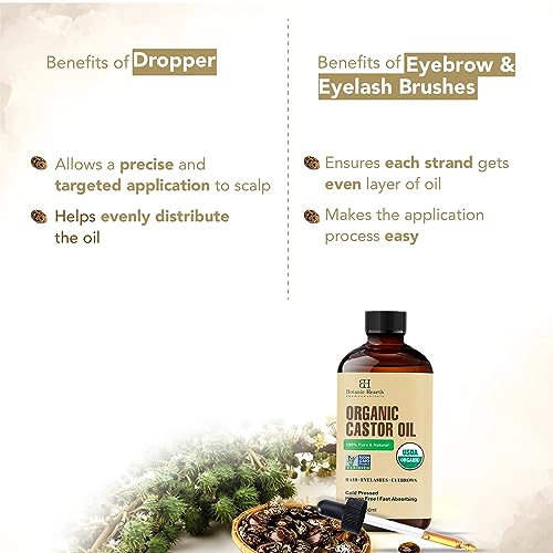 Botanic Hearth Castor Oil | USDA Certified Organic |100% Pure & Hexane Free | Cold Pressed | Growth Botanic HearthAu supplements