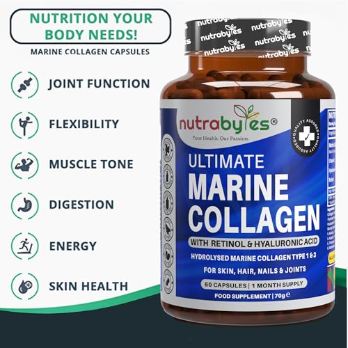 High Strength Marine Collagen with Hyaluronic Acid, Retinol and Vitamin C NUTRABYTESAu supplements