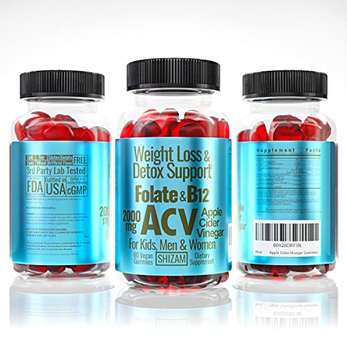 Shizam Weight Loss Detox Gummies. for Kids & Women w/Beet Root & 2000mg ACV Apple ShizamUS supplements