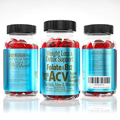 Shizam Weight Loss Detox Gummies. for Kids & Women w/Beet Root & 2000mg ACV Apple ShizamUS supplements
