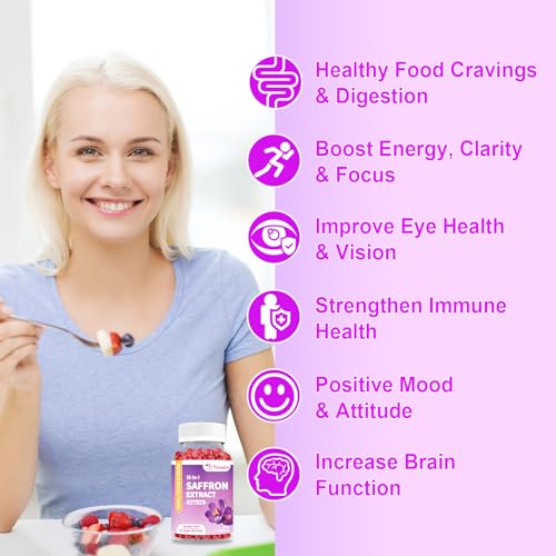 VZOXAINS 2 Pack Saffron Supplement Gummies, Sugar Free Saffron Extract with Magnesium VZOXAINSAu supplements