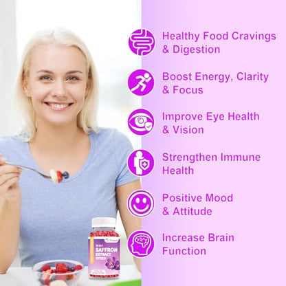 VZOXAINS 2 Pack Saffron Supplement Gummies, Sugar Free Saffron Extract with Magnesium VZOXAINSUS supplements