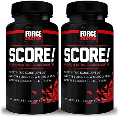 FORCE FACTOR Score!, 2-Pack, Nitric Oxide Supplement for Men, Nitric Oxide Booster Force FactorUS supplements