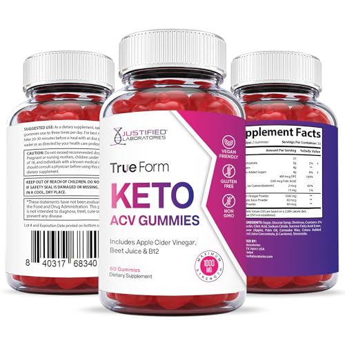 Justified Laboratories True Form Keto ACV Gummies 1000MG Vegan Non GMO Justified LaboratoriesAu supplements