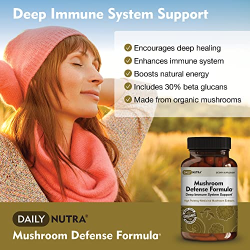 DailyNutra Mushroom Defense Formula - Immune Support Supplement | Organic DailyNutraUS supplements