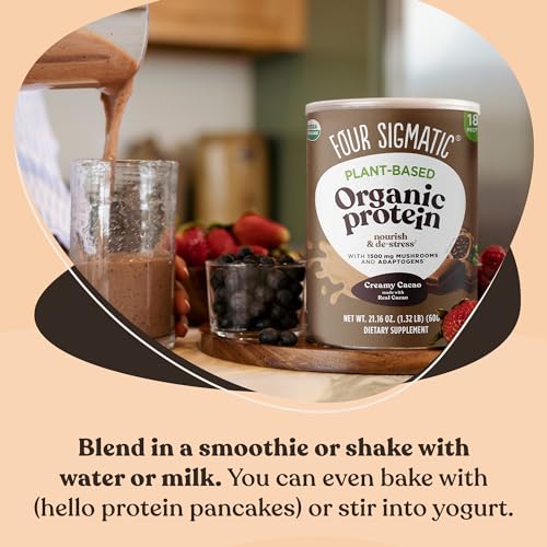 Four Sigmatic Organic Plant-Based Protein Powder Creamy Cacao Protein with Lion’s Mane Four SigmaticUS supplements