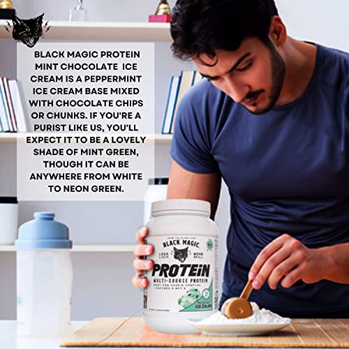 Worldwide Nutrition Bundle, 2 Items: Black Magic Multi-Source Protein Powder - Whey, Egg Albumin Enzymes, Micellar Casein & MCTs - Muscle Mass Gaining - Mint Chocolate Flavor - 2 LB and Keychain Worldwide NutritionUS supplements