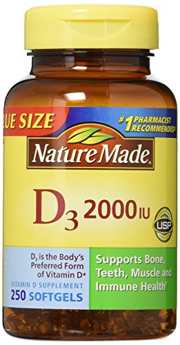Nature Made, Vitamin D3 2,000 I.U. Liquid Softgels, 250-Count (Pack of 2) Nature MadeUS supplements