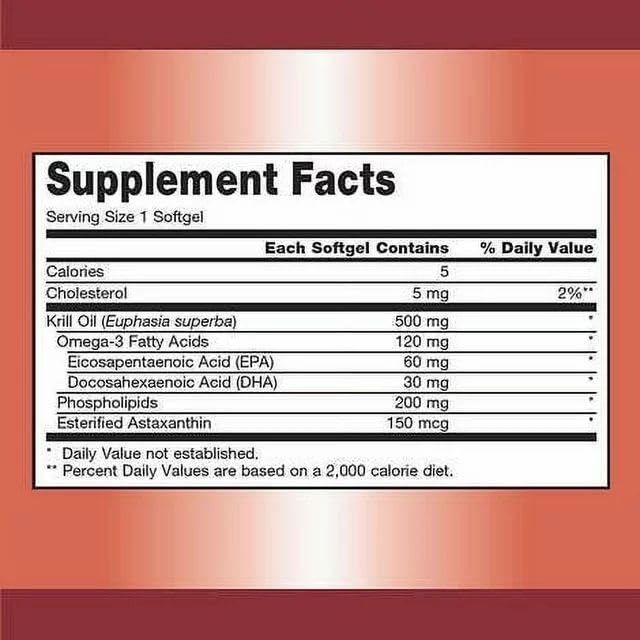 Kir-kland Signature Krill Oil 500 Milligram 160 Softgels healthsupps.co.ukUS supplements