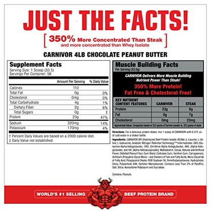 MuscleMeds Carnivor Beef Protein Isolate Powder, Chocolate Peanut Butter, 4.14 Pound MuscleMedsUS supplements