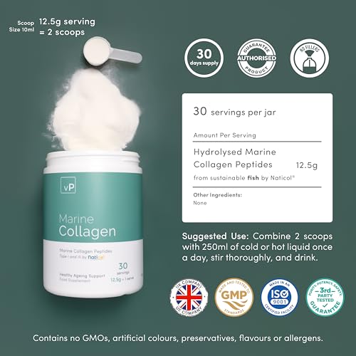 Marine Collagen 375g - 12.5g x 30 Servings - Naticol® Type 1 and 3 - Vitality Pro Hydrolysed Collagen vP Vitality ProUS supplements