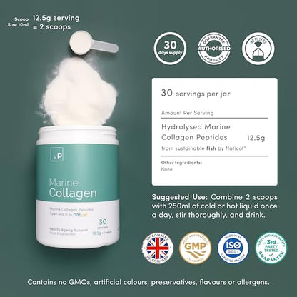 Marine Collagen 375g - 12.5g x 30 Servings - Naticol® Type 1 and 3 - Vitality Pro Hydrolysed Collagen vP Vitality ProUS supplements