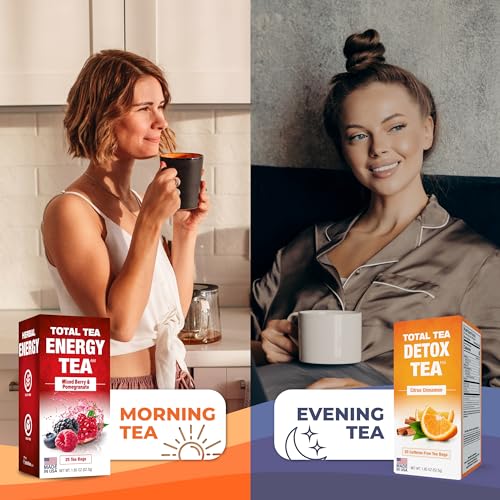 Total Tea Detox Tea & Energy Tea Set - 25 Day Detox Tea - Herbal SIim Tea Total TeaUS supplements