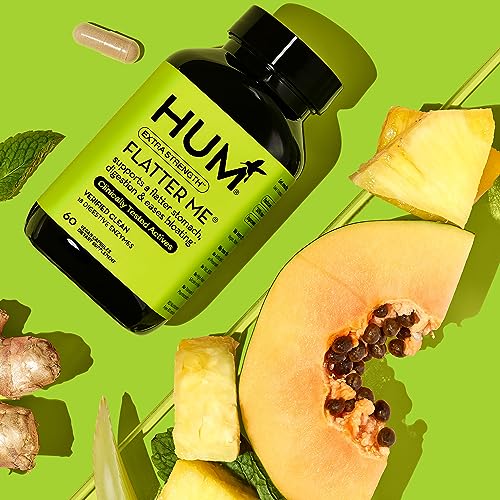 HUM Flatter Me Supplement for Daily Bloating - 18 Full Spectrum Digestive HUMUS supplements