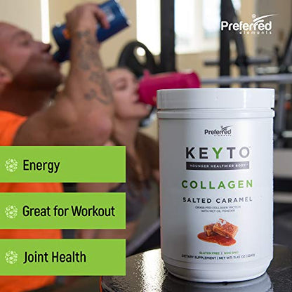 Keto Collagen Protein Powder with MCT Oil – Keto and Paleo Friendly Pure Grass Fed Preferred ElementsUS supplements