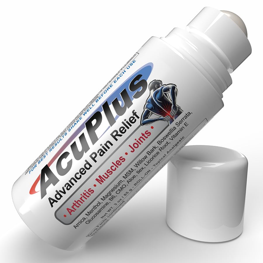 AcuPlus - Pain Relief Roll On - Topical Anti Inflammatory to Soothe Muscles & Joints - Arthritis Pain Reliever, Bursitis, Tendonitis Cream - TSA Compliant, Convenient Roll On - 3 fl. oz. (Pack of 1) AcuPlusAu supplements