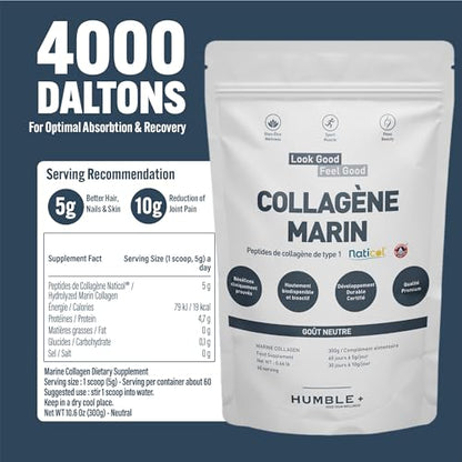 Naticol® Marine Collagen Powder - 300g Pack - Natural Source - Neutral Taste - Joint Comfort HUMBLE+US supplements