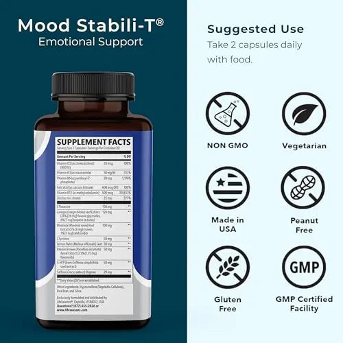 LifeSeasons - Mood Stabili-T - Positive Mood Booster - Enhanced Calmness and Happiness - Relaxed and Balanced Mind LifeSeasonsAu supplements