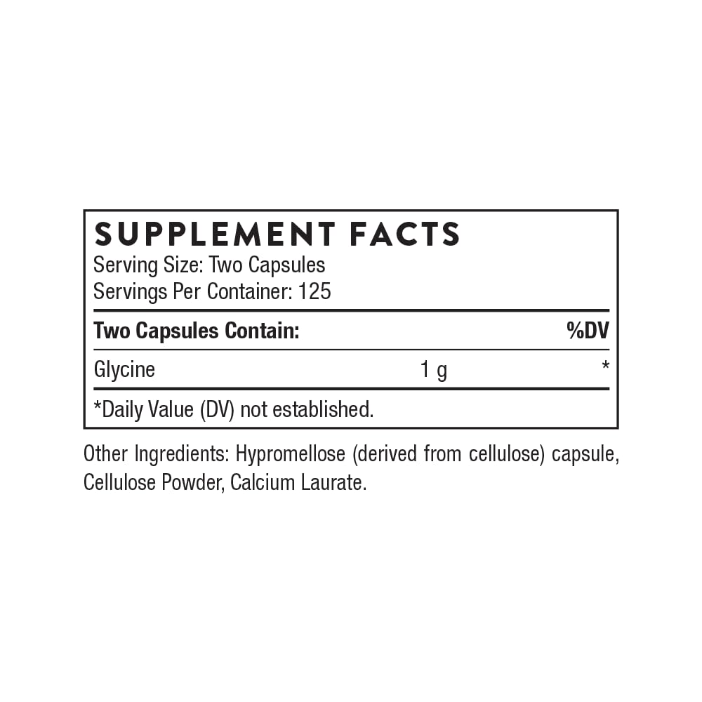 THORNE - Glycine - Amino Acid Support for Relaxation, Detoxification, and Muscle Function* - 250 Capsules THORNEAu supplements