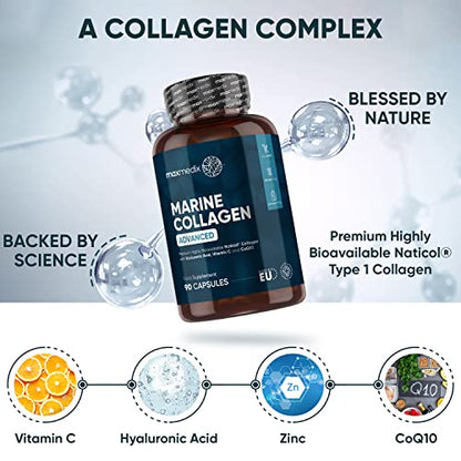 Marine Collagen Capsules 1455mg - Naticol Type 1 Collagen Supplements for Women & Men maxmedixUS supplements