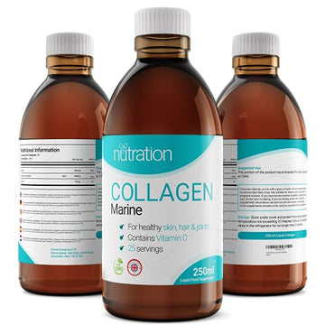 Marine Collagen Liquid | 25 x 10ml Servings | Liquid Collagen Drink for Women and Men | Pure Marine Collagen for Strong Bones & Joints NutrationAu supplements