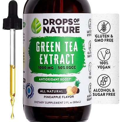 Green Tea Extract - 1000mg - 50% EGCG - Green Tea Liquid Drops, 4x more Powerful than Drops Of NatureUS supplements
