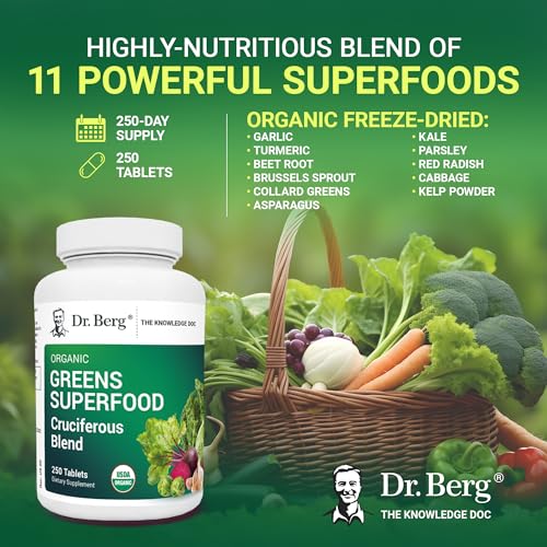 Dr. Berg's Greens Superfood Cruciferous Vegetable Tablets - Vegetable Supplements Dr. Berg NutritionalsUS supplements