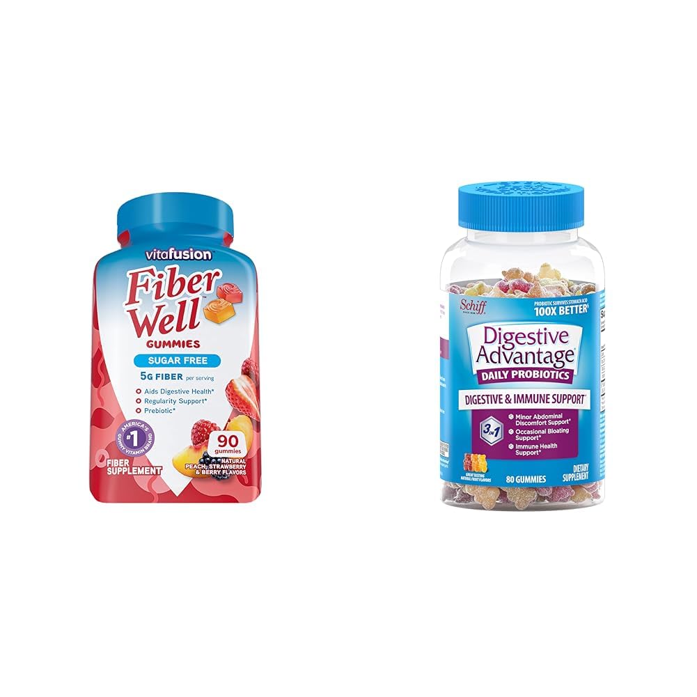 Vitafusion Fiber Well Sugar Free Fiber Supplement & Digestive Advantage Probiotic VitafusionUS supplements