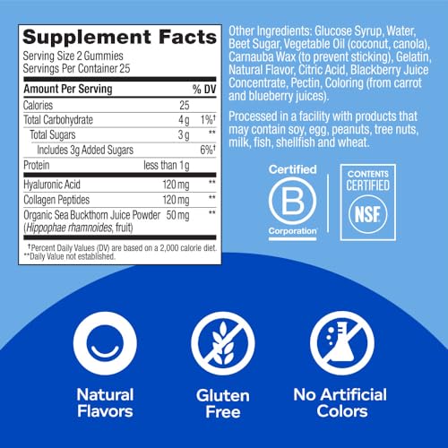 OLLY Glowing Skin Gummy, 25 Day Supply (50 Count), Plump Berry, Hyaluro OLLYUS supplements
