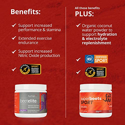 humanN SuperBeets Sport Pre Workout Powder – NSF Certified for Sport – Caffeine Free humanNUS supplements