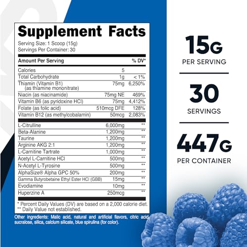 Nutricost Stim-Free Pre-Workout, 30 Servings (Blue Raspberry) - Caffeine Free, Stimulant NutricostAu supplements