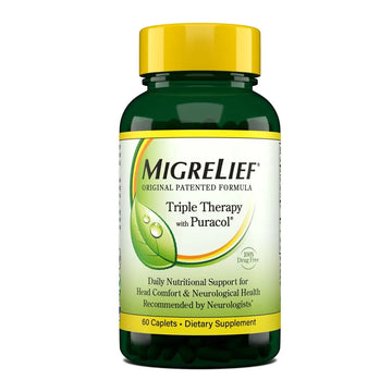 MigreLief Original Triple Therapy with Puracol - Nutritional Support for Migraine Sufferers - 60 Caplets/1 Month Supply MigreLiefAu supplements