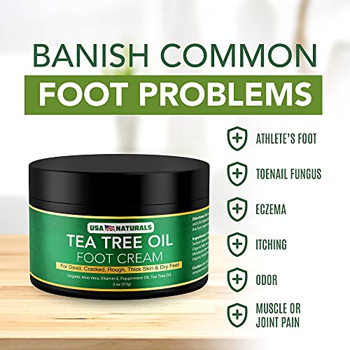 Tea Tree Oil Foot Cream For Dry Cracked Heels Repair - Natural Foot Cream For Dry Cracke USA NaturalsUS supplements