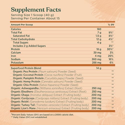 Four Sigmatic Organic Plant-Based Protein Powder Peanut Butter Protein with Lion’s Mane Four SigmaticUS supplements