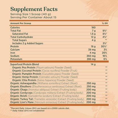 Four Sigmatic Organic Plant-Based Protein Powder Peanut Butter Protein with Lion’s Mane Four SigmaticUS supplements