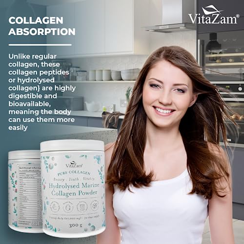 Vitazam Pure Marine Collagen Powder - 100% Hydrolysed Collagen Peptides for Hair Skin and Nails VitaZamAu supplements