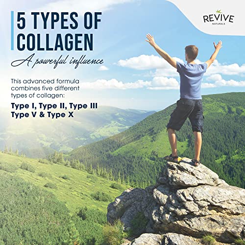 Multi Collagen Protein Capsules - Types I, II, III, V & X - Hydrolysed Grass Fed Bovine, Wild Caught Marine Revive NaturalsUS supplements