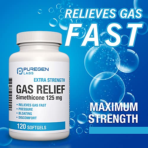 P Puregen Labs Extra Strength Gas Relief Softgels with Simethicone 125 mg P Puregen LabsUS supplements