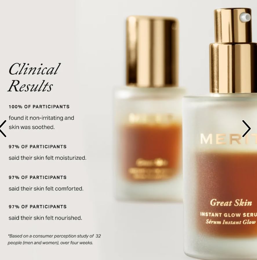 Merité Great Skin Instant Glow Serum, Bi-Phase Lightweight Formula, Hydrating and Plumping with Hyaluronic Acid and Niacinamide Aus HealthcareAu supplements