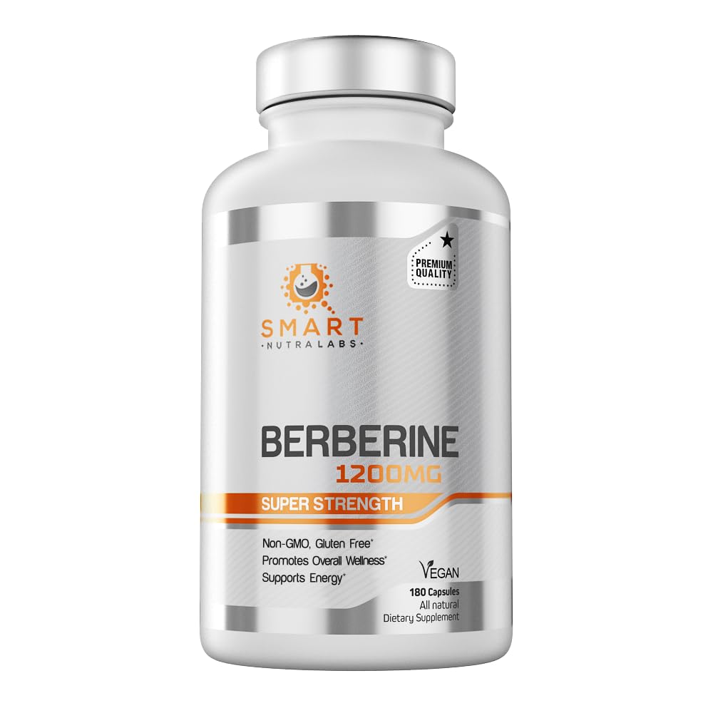 Smart Nutra Labs Premium Berberine HCL 1200mg- 180 Vegan Capsules, 100% Pure Smart Nutra LabsUS supplements