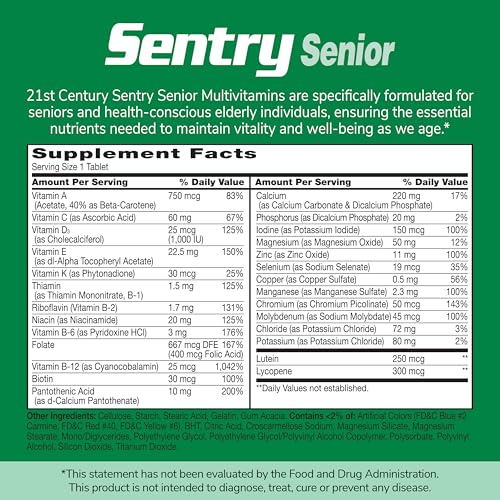 21st Century Sentry Senior Tablets, 265 Count 21st CenturyAu supplements